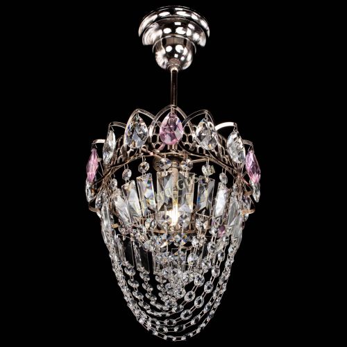 Люстра Водоворот №1 мини с подвесом розовая в Саратове Гусь Хрустальный