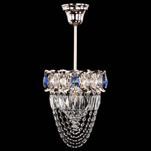 Люстра Водоворот №1 мини с подвесом синяя в Саратове Гусь Хрустальный