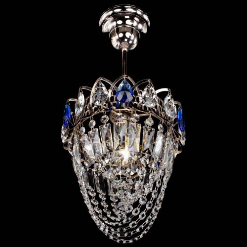 Люстра Водоворот №1 мини с подвесом синяя в Саратове Гусь Хрустальный