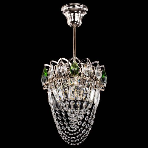 Люстра Водоворот №1 мини с подвесом зеленая в Саратове Гусь Хрустальный