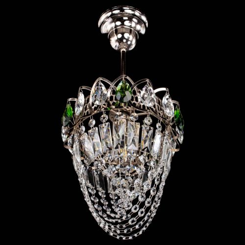 Люстра Водоворот №1 мини с подвесом зеленая в Саратове Гусь Хрустальный