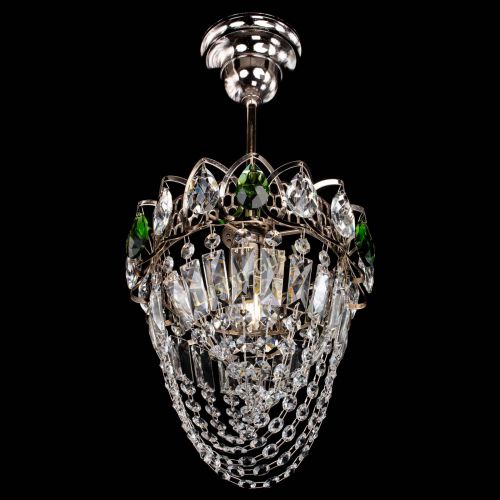 Люстра Водоворот №1 мини с подвесом зеленая в Саратове Гусь Хрустальный