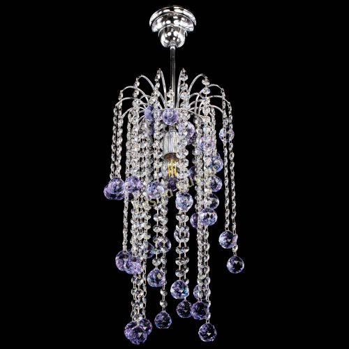 Люстра Зима каскад шар 30 фиолетовая в Саратове Гусь Хрустальный