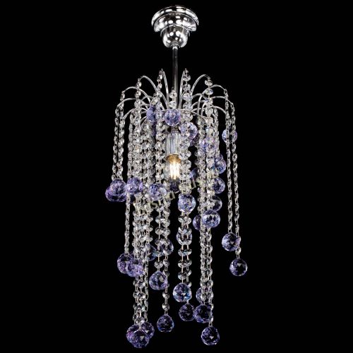 Люстра Зима каскад шар 30 фиолетовая в Саратове Гусь Хрустальный