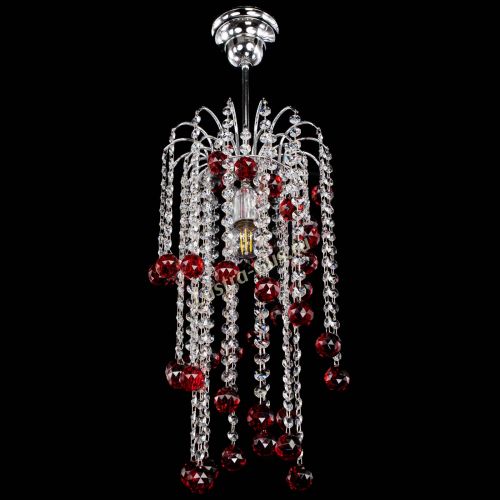 Люстра Зима каскад шар 30 красная в Саратове Гусь Хрустальный