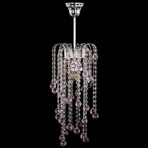 Люстра Зима каскад шар 30 розовая в Саратове Гусь Хрустальный