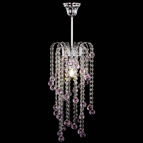 Люстра Зима каскад шар 30 розовая в Саратове Гусь Хрустальный