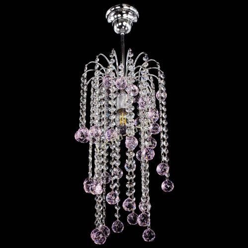 Люстра Зима каскад шар 30 розовая в Саратове Гусь Хрустальный