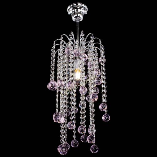 Люстра Зима каскад шар 30 розовая в Саратове Гусь Хрустальный