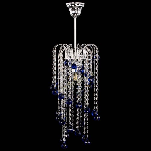 Люстра Зима каскад шар 30 синяя в Саратове Гусь Хрустальный