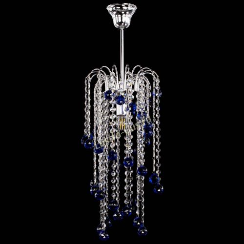 Люстра Зима каскад шар 30 синяя в Саратове Гусь Хрустальный