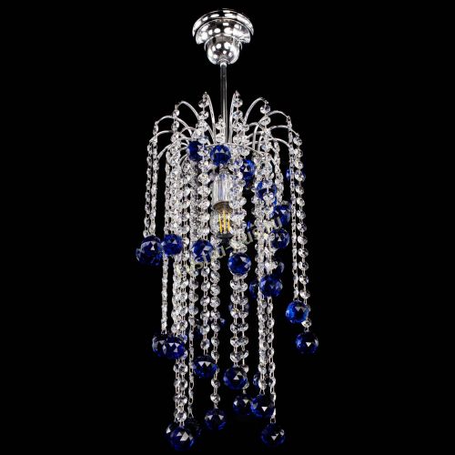 Люстра Зима каскад шар 30 синяя в Саратове Гусь Хрустальный