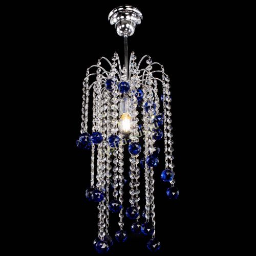 Люстра Зима каскад шар 30 синяя в Саратове Гусь Хрустальный