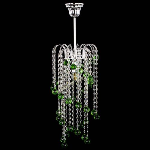 Люстра Зима каскад шар 30 зеленая в Саратове Гусь Хрустальный