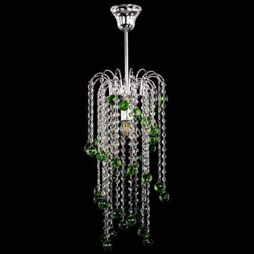 Люстра Зима каскад шар 30 зеленая в Саратове Гусь Хрустальный