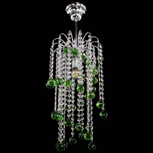 Люстра Зима каскад шар 30 зеленая в Саратове Гусь Хрустальный