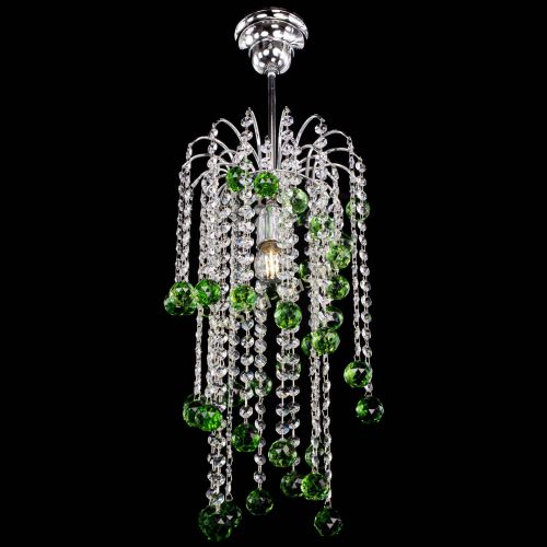 Люстра Зима каскад шар 30 зеленая в Саратове Гусь Хрустальный