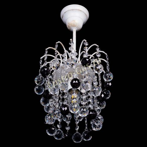 Люстра Зима шар черная (белая патина)  в Саратове Гусь Хрустальный