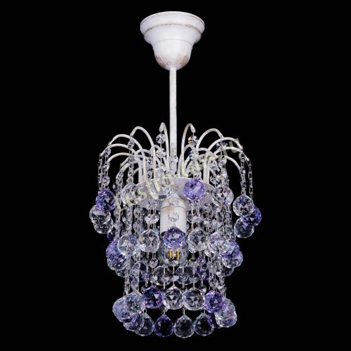 Люстра Зима шар фиолетовая (белая патина)  в Саратове Гусь Хрустальный