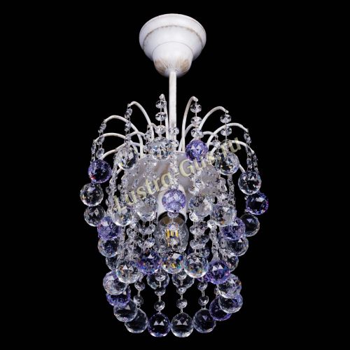 Люстра Зима шар фиолетовая (белая патина)  в Саратове Гусь Хрустальный
