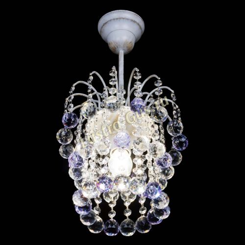 Люстра Зима шар фиолетовая (белая патина)  в Саратове Гусь Хрустальный