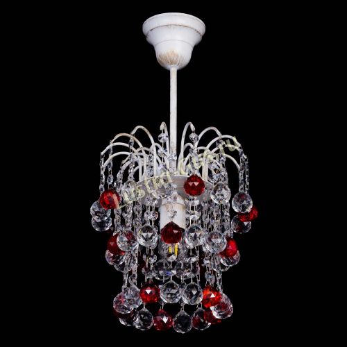 Люстра Зима шар красная (белая патина)  в Саратове Гусь Хрустальный