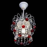 Люстра Зима шар красная (белая патина)  в Саратове