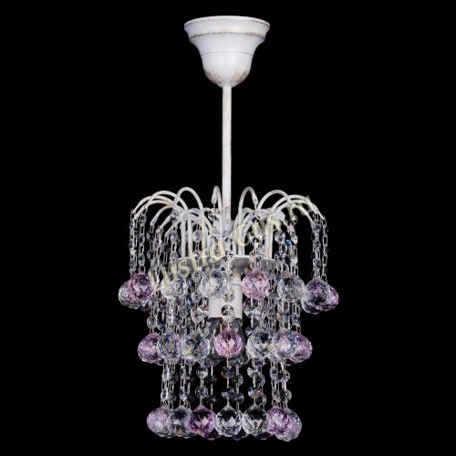 Люстра Зима шар розовая (белая патина)  в Саратове Гусь Хрустальный