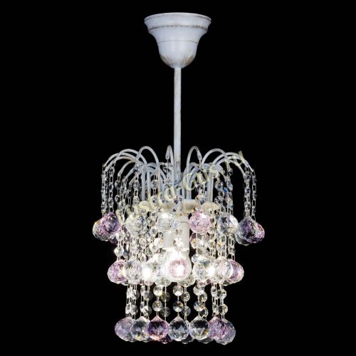 Люстра Зима шар розовая (белая патина)  в Саратове Гусь Хрустальный