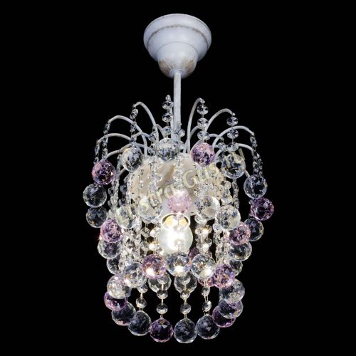 Люстра Зима шар розовая (белая патина)  в Саратове Гусь Хрустальный