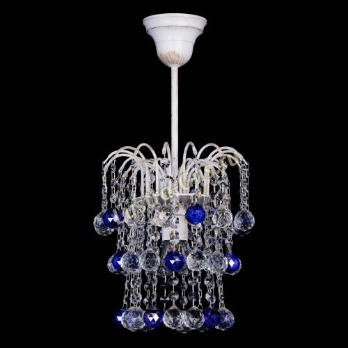 Люстра Зима шар синяя (белая патина)  в Саратове Гусь Хрустальный