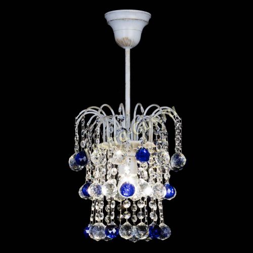 Люстра Зима шар синяя (белая патина)  в Саратове Гусь Хрустальный