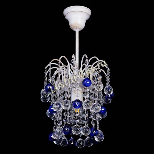 Люстра Зима шар синяя (белая патина)  в Саратове Гусь Хрустальный