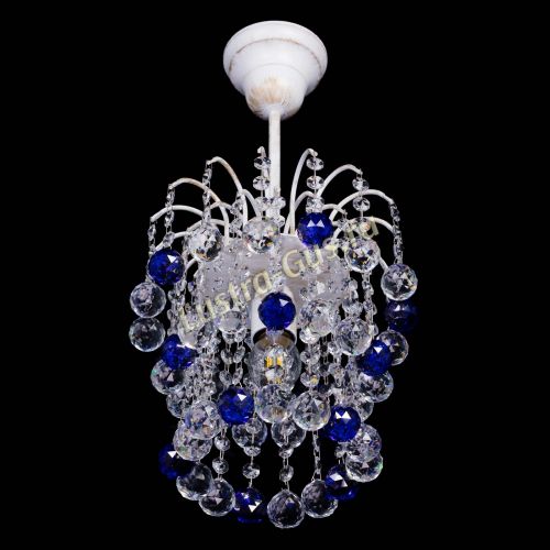 Люстра Зима шар синяя (белая патина)  в Саратове Гусь Хрустальный