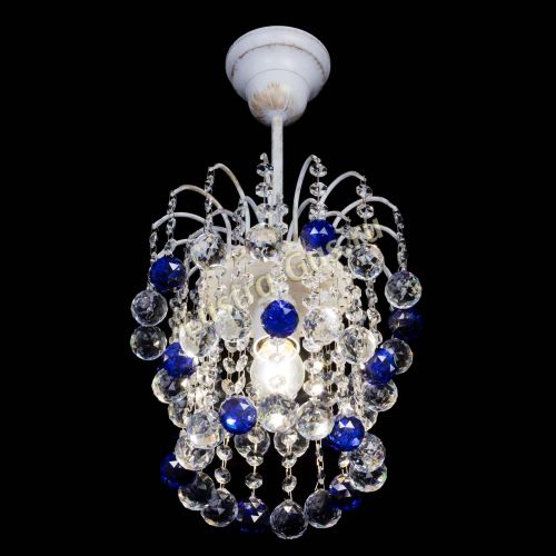 Люстра Зима шар синяя (белая патина)  в Саратове Гусь Хрустальный