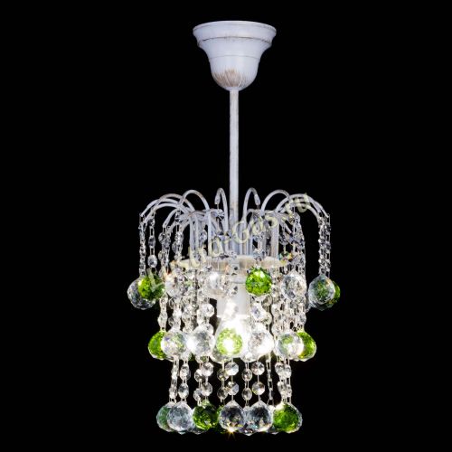 Люстра Зима шар зеленая (белая патина)  в Саратове Гусь Хрустальный