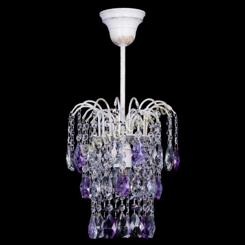 Люстра Зима журавлик фиолетовая (белая патина) в Саратове Гусь Хрустальный