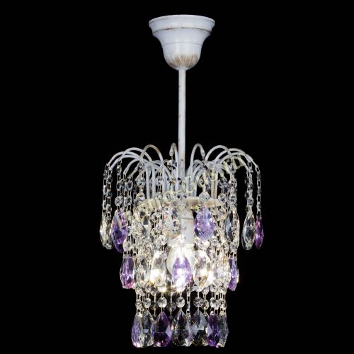 Люстра Зима журавлик фиолетовая (белая патина) в Саратове Гусь Хрустальный