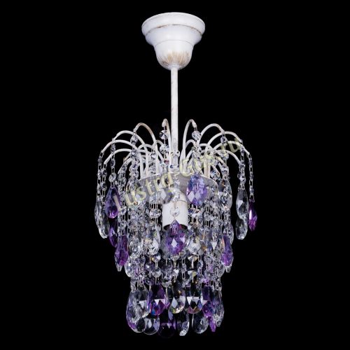 Люстра Зима журавлик фиолетовая (белая патина) в Саратове Гусь Хрустальный