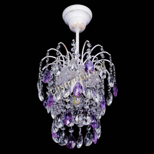 Люстра Зима журавлик фиолетовая (белая патина) в Саратове Гусь Хрустальный