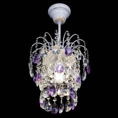 Люстра Зима журавлик фиолетовая (белая патина) в Саратове Гусь Хрустальный