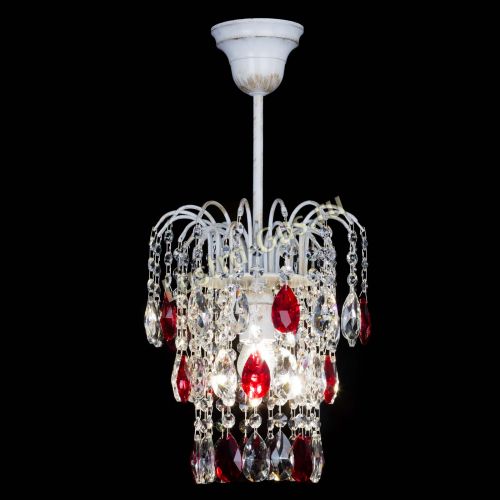 Люстра Зима журавлик красная (белая патина) в Саратове Гусь Хрустальный