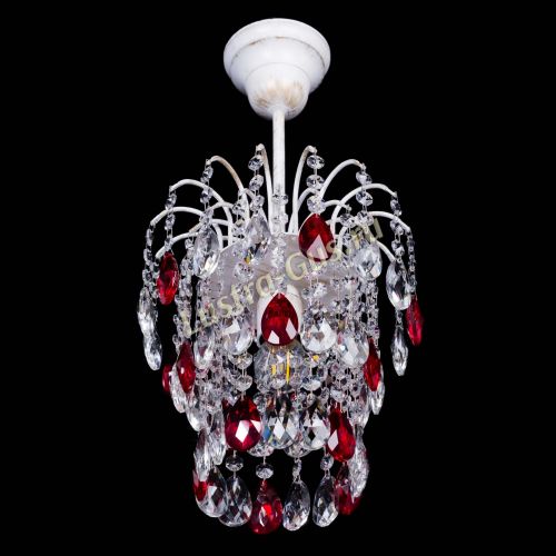 Люстра Зима журавлик красная (белая патина) в Саратове Гусь Хрустальный