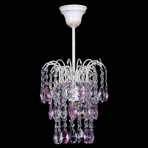 Люстра Зима журавлик розовая (белая патина) в Саратове Гусь Хрустальный