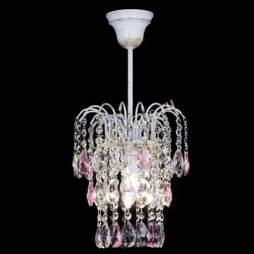 Люстра Зима журавлик розовая (белая патина) в Саратове Гусь Хрустальный