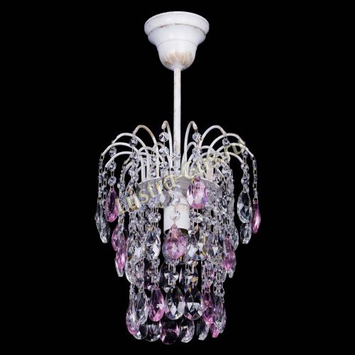 Люстра Зима журавлик розовая (белая патина) в Саратове Гусь Хрустальный