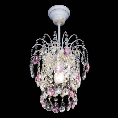 Люстра Зима журавлик розовая (белая патина) в Саратове Гусь Хрустальный