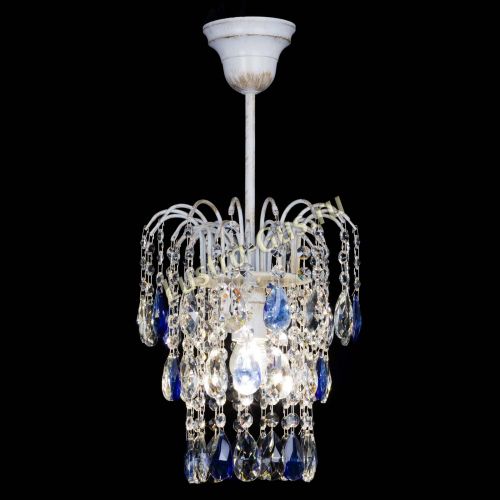 Люстра Зима журавлик синяя (белая патина) в Саратове Гусь Хрустальный