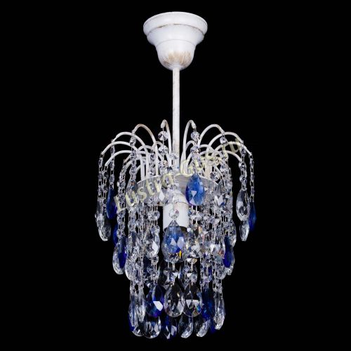 Люстра Зима журавлик синяя (белая патина) в Саратове Гусь Хрустальный