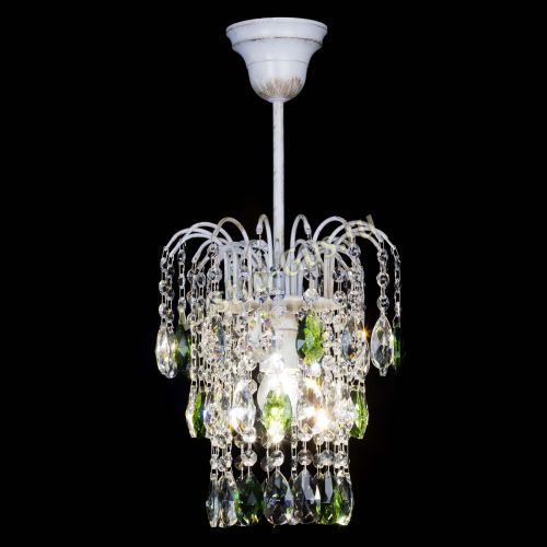 Люстра Зима журавлик зеленая (белая патина) в Саратове Гусь Хрустальный